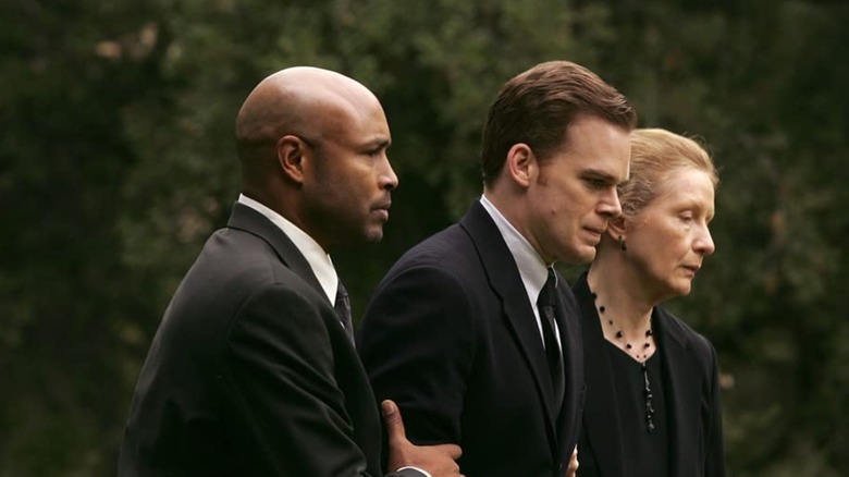 Keith, David, and Ruth at funeral