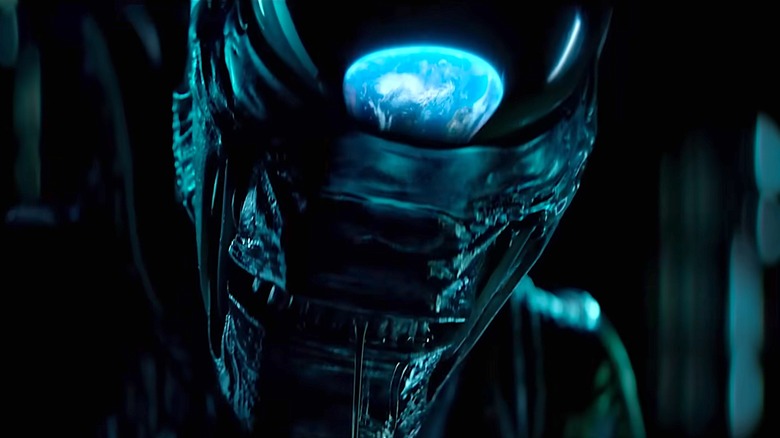 Planet Earth reflected in the head of a Xenomorph