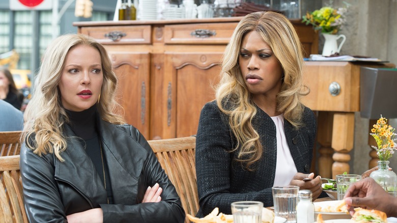 Two women eating lunch