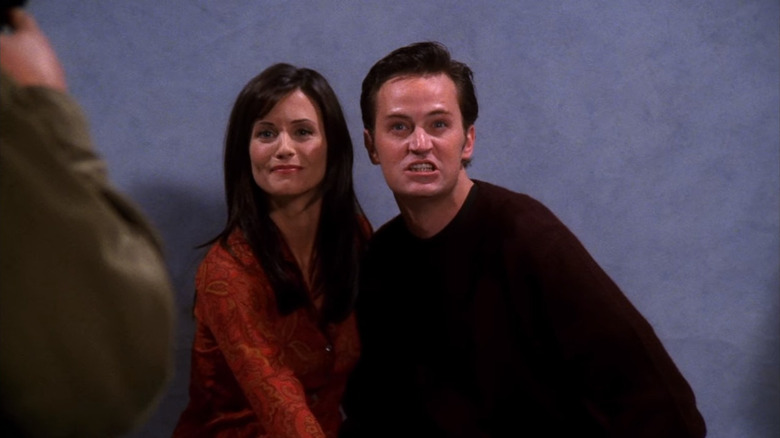 Monica and Chandler posing