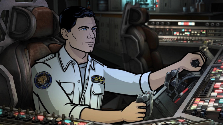 Archer pilots a spaceship