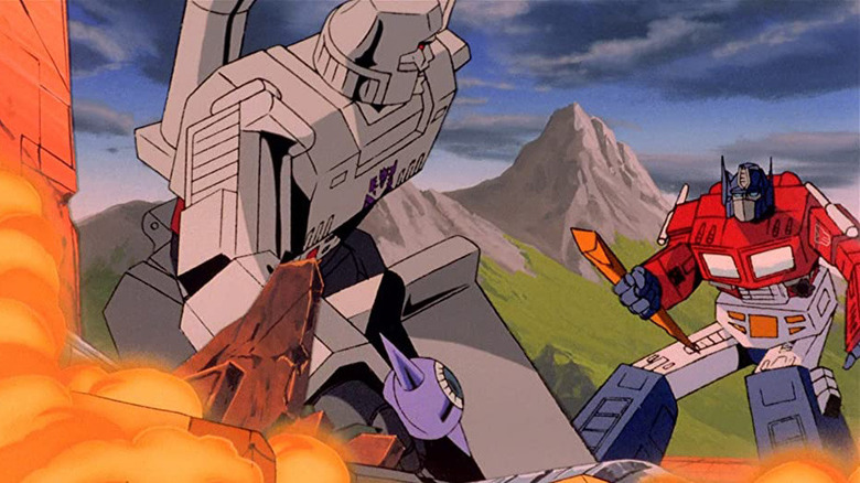 Optimus faces off with Megatron