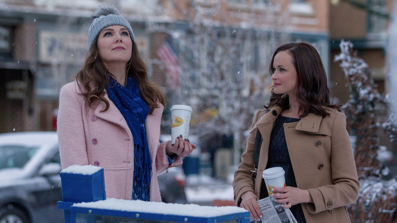 Lorelai and Rory enjoy the snow