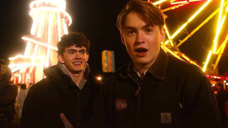 Nick and Charlie at funfair