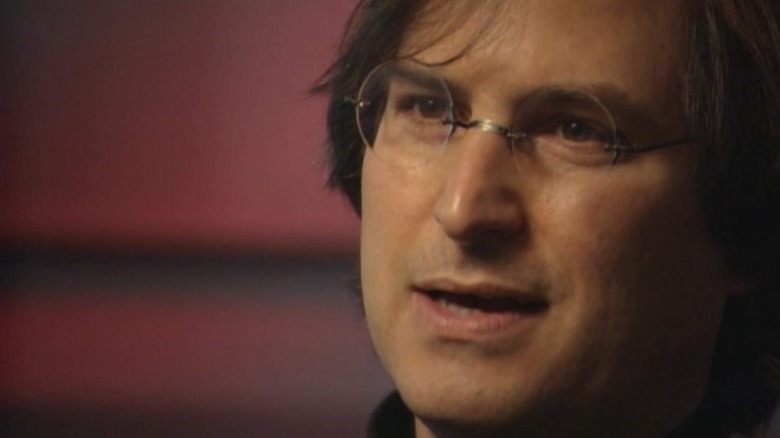 Steve Jobs is participating in an interview