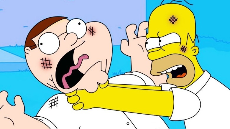 Homer strangles Peter