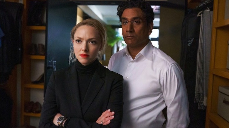 Amanda Seyfried and Naveen Andrews in closet