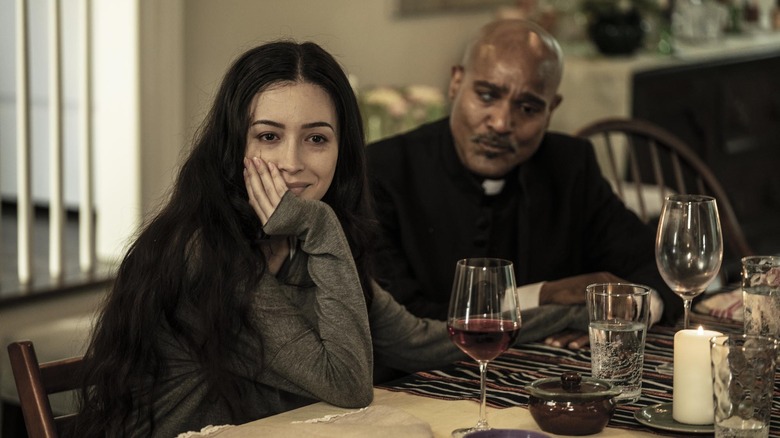 Rosita and Gabriel sitting at table