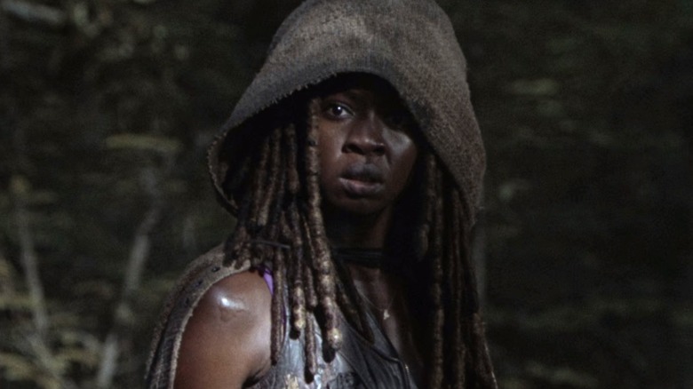 Michonne staring forward