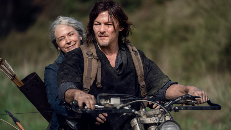 Daryl and Carol on a bike