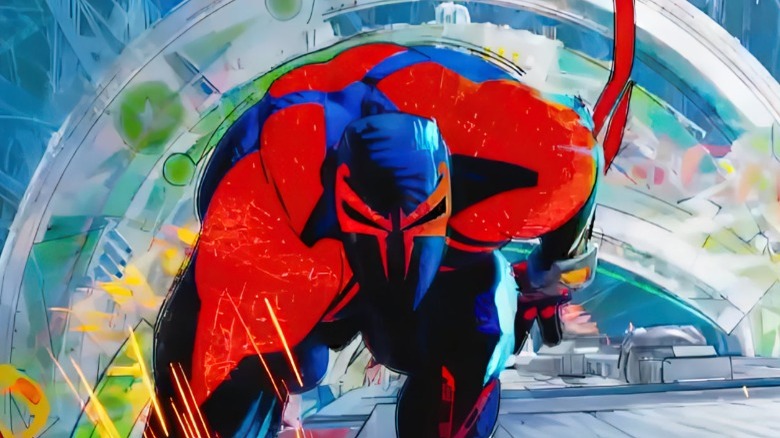 Spider-Man 2099 crouching