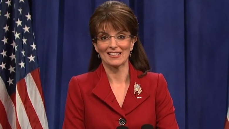 Tina Fey dressed as Sarah Palin