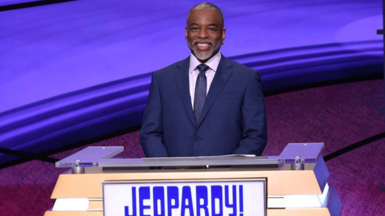 LeVar Burton at the Jeopardy! podium