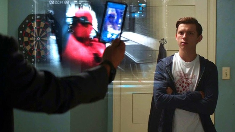 Tony Stark shows Peter his cell phone video