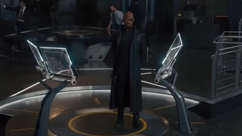 Nick Fury aboard the helicarrier