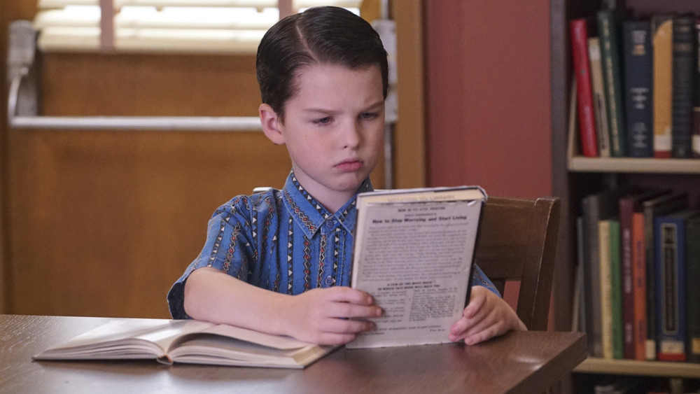 Young Sheldon looks confused