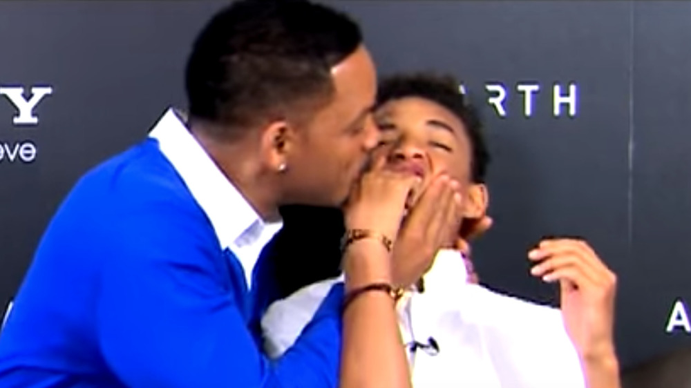 Will Smith kisses Jaden Smith