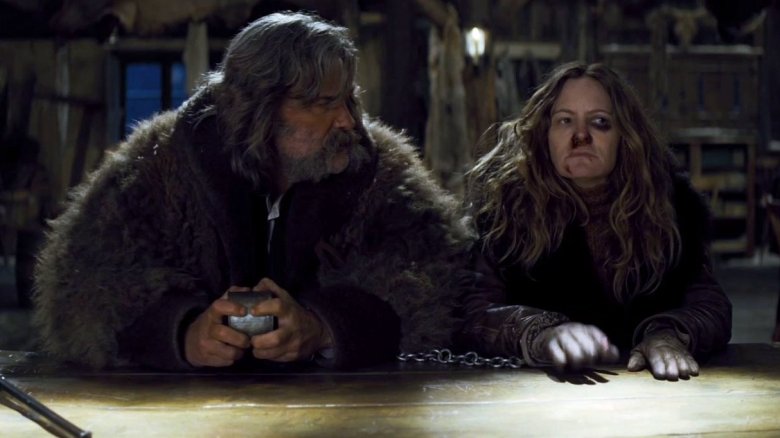 Kurt Russell and Jennifer Jason Leigh in The Hateful Eight