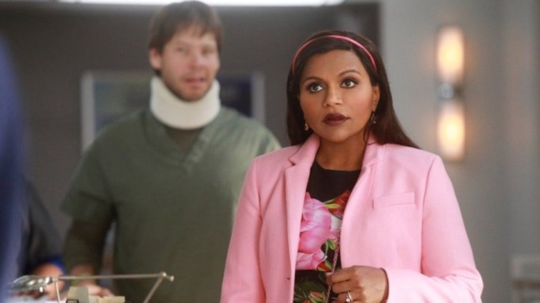 Mindy Kaling in The Mindy Project pink jacket