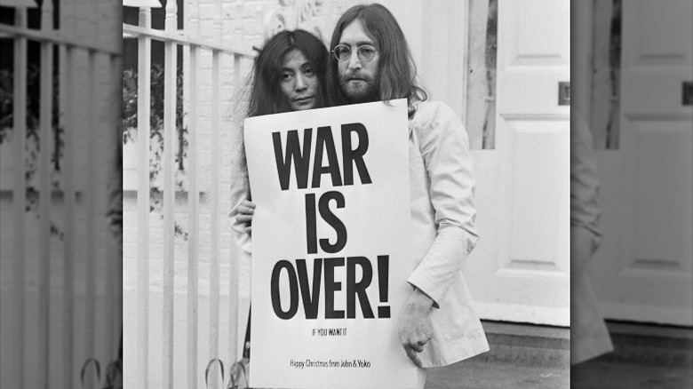 John Lennon and Yoko Ono protesting in "The U.S. vs. John Lennon" (2006)