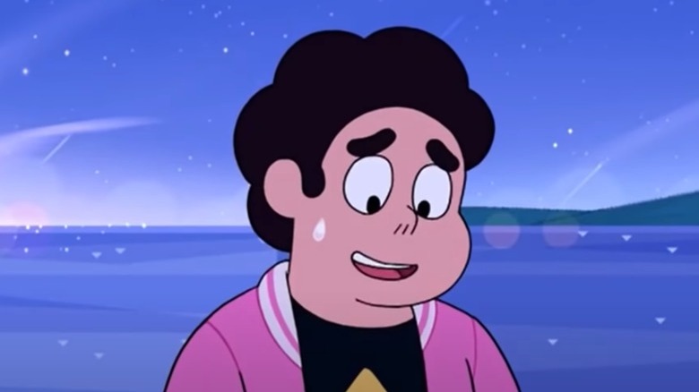 Steven looks down