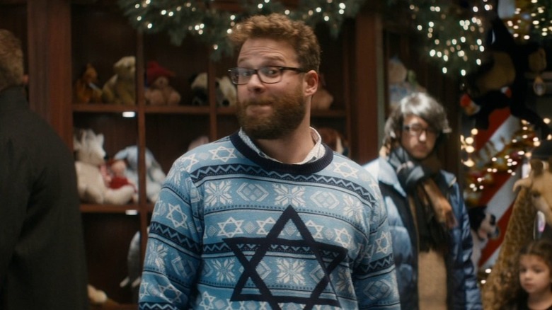 Seth Rogen in toy store