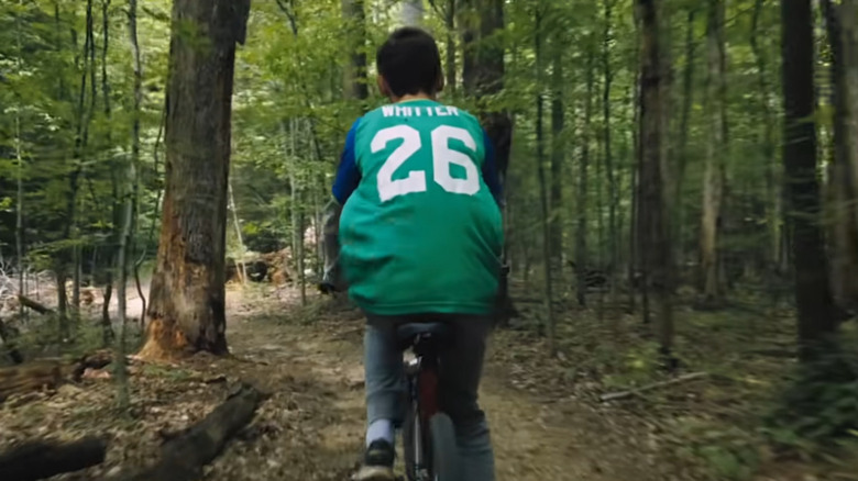 Justin Whitter riding bike