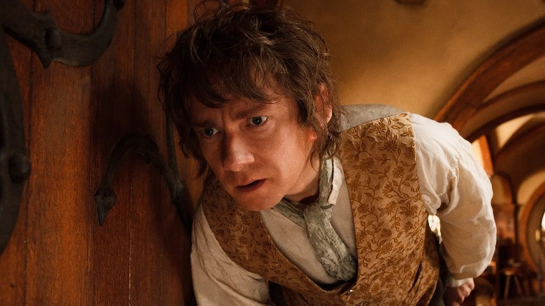 Bilbo Baggins listening through his door