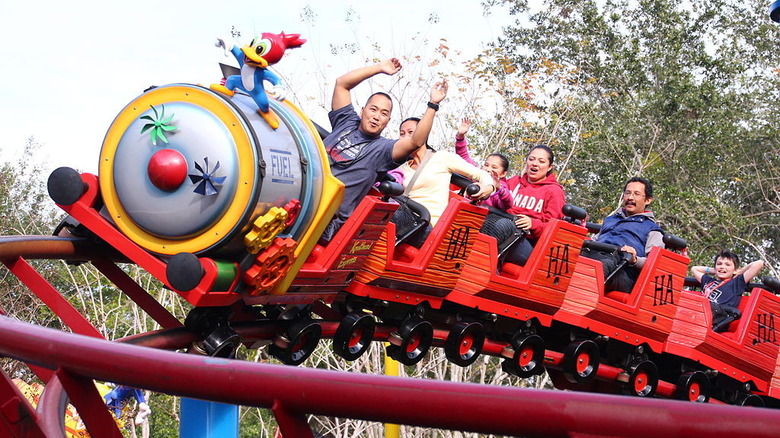 Riding Woody Woodpecker's Nuthouse Coaster