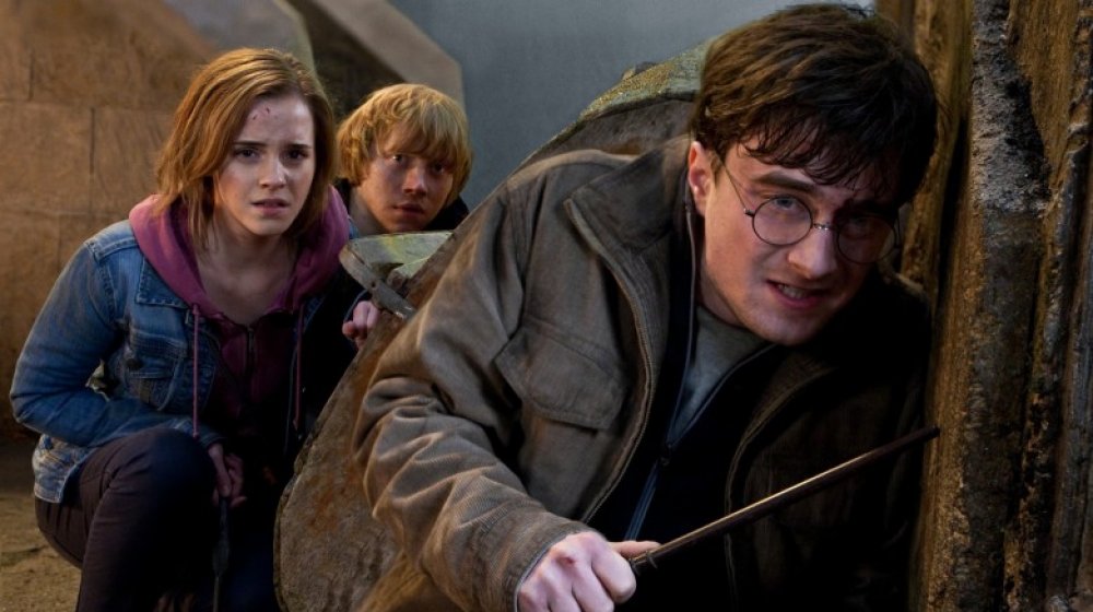 Daniel Radcliffe, Emma Watson, and Rupert Grint in Harry Potter and the Deathly Hallows