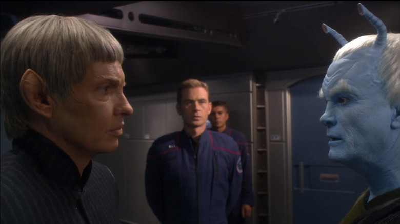 Soval and Shran stare at each other