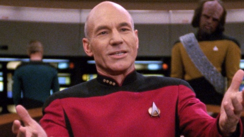 Picard on the bridge