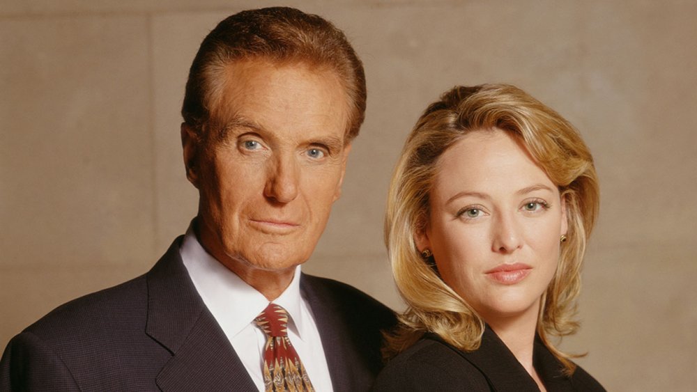 Robert Stack and Virginia Madsen, hosts on season 11 of Unsolved Mysteries