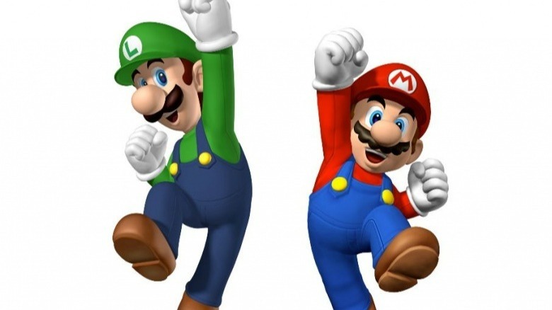 Mario and Luigi celebrate