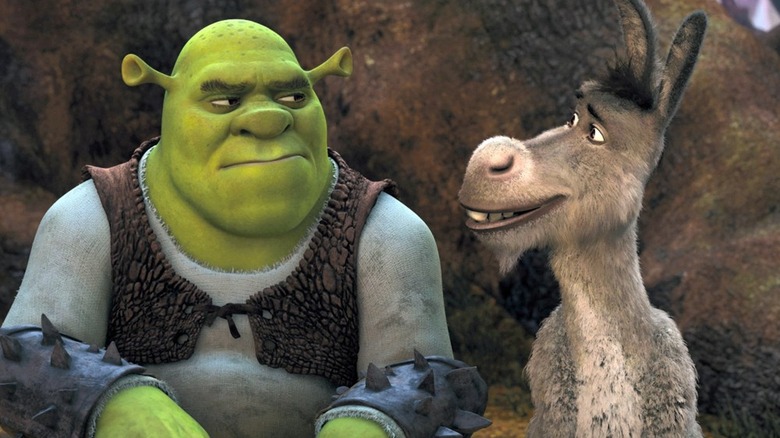 Shrek and Donkey sitting together