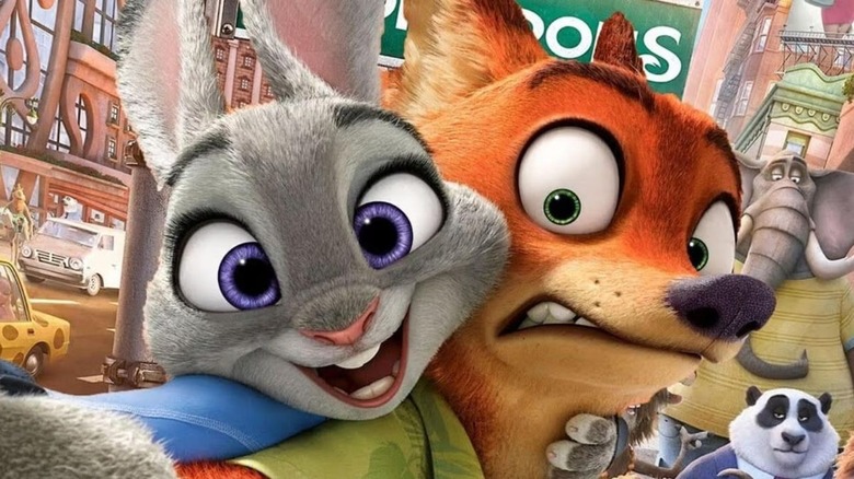 Judy Hops holding Nick Wilde