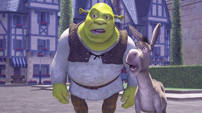 Shrek and Donkey standing shocked