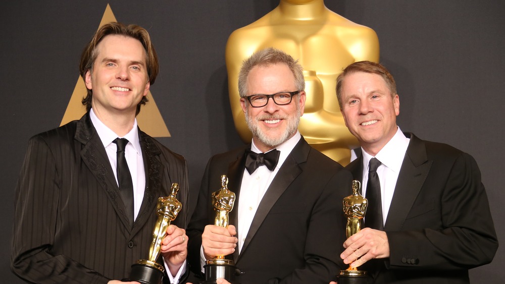 Byron Howard, Jared Bush, and Clark Spencer at Oscars 2017