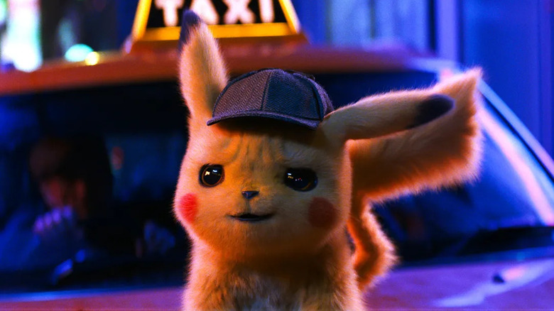 Detective Pikachu smirks on taxi