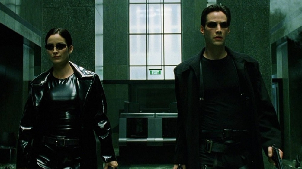 Keanu Reeves and Carrie-Anne Moss in the Matrix