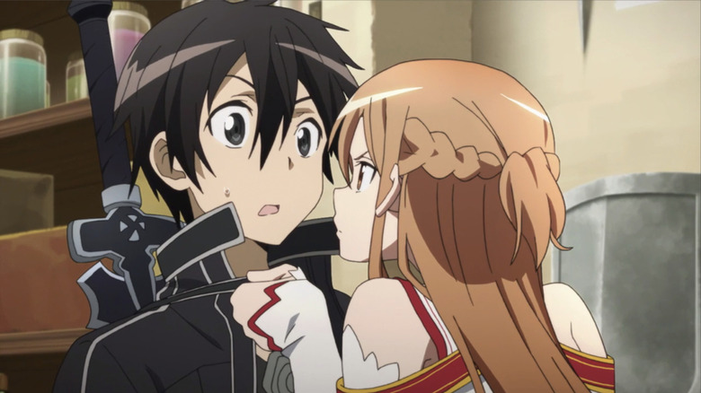 Asuna intimidating Kirito 