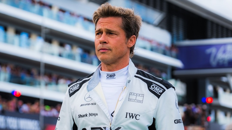 Brad Pitt at Formula 1 race