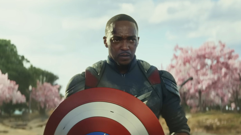 Sam Wilson holding the shield