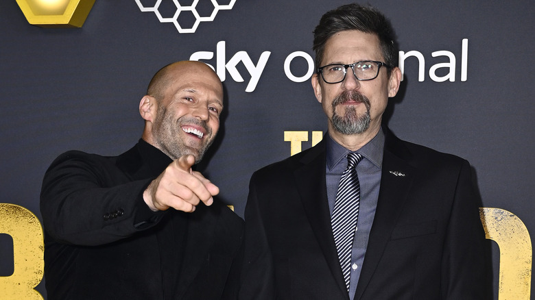 Jason Statham and David Ayer smiling