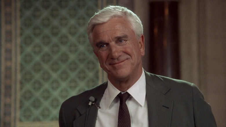 Leslie Nielsen smiling