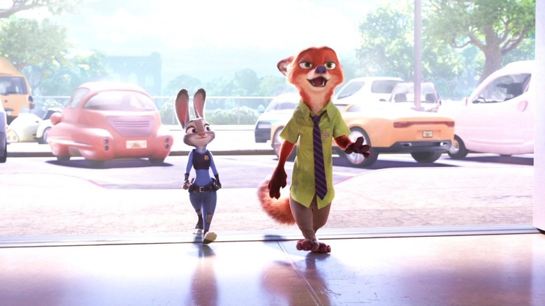 Nick Wilde and Judy Hopps smiling