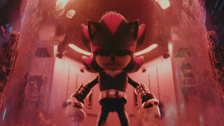 Shadow the Hedgehog rising from ground