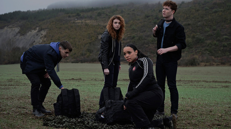 Cast of Vampire Academy in a field