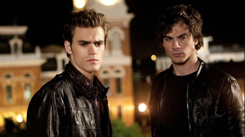 Stefan and Damon brood