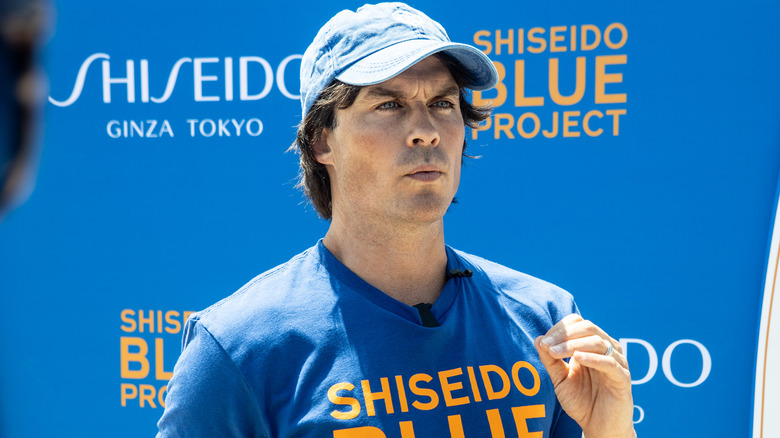 Somerhalder wearing hat